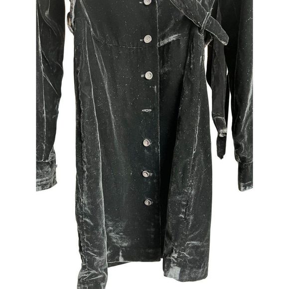 Favorite Daughter The Dynasty Long Sleeve Velvet Shirtdress - Picture 9 of 11